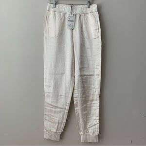 Zara White silk soft pants
